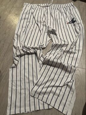 Men's White Black Pinstriped white Sox Lounge Pants Big & Tall